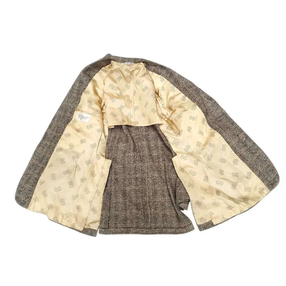 Vintage Ivy Prep Classic Professor Brown Wool Tweed Jacket Blazer Sport Coat 40L